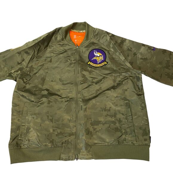 Minnesota Vikings Light Jacket BOYS XL Green Camo Nike NFL Football Sports - Picture 10 of 16